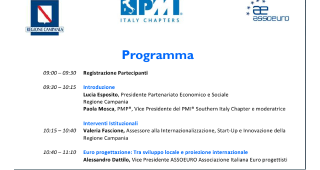 ll Vice Presidente A. Dattilo relatore al convegno PMI a Napoli